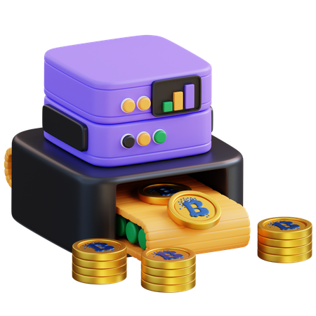 Máquina de minería criptográfica  3D Icon