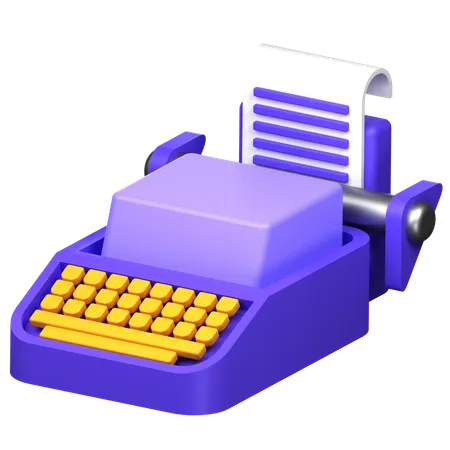 Máquina de escribir  3D Icon