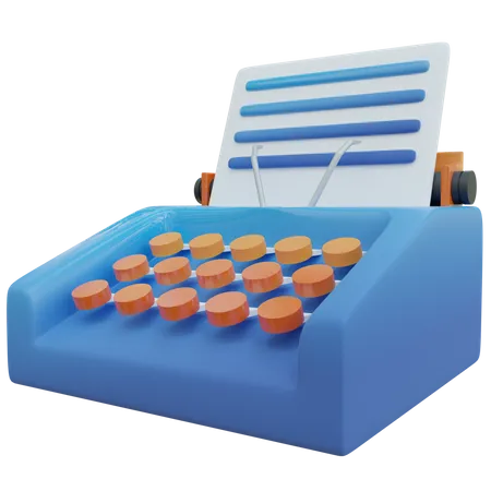 Máquina de escribir de papel  3D Icon
