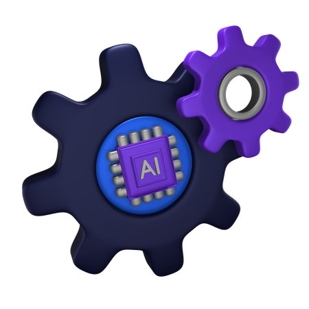 Máquina de inteligencia artificial  3D Icon