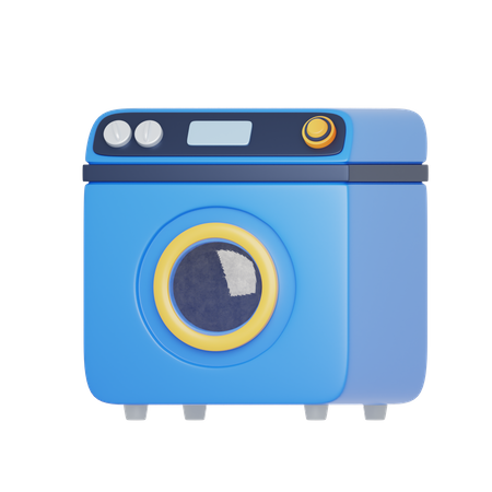 Máquina de lavar roupa azul  3D Icon