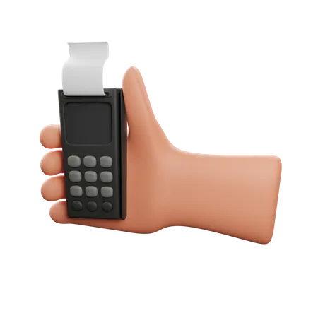 Mão segurando a máquina de pagamento  3D Icon