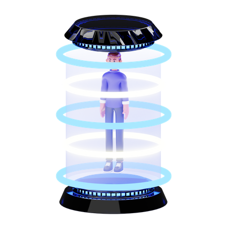 Máquina de teletransporte  3D Illustration