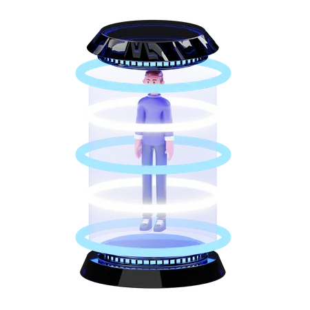 Máquina de teletransporte  3D Illustration