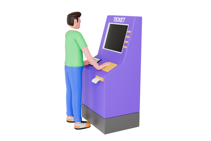 Máquina expendedora de billetes  3D Illustration