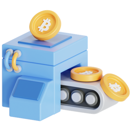 Máquina de minería de bitcoins  3D Icon