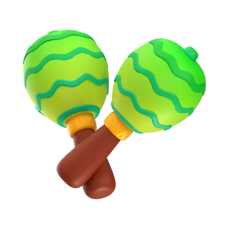 3 D Rendering Maracas Shakers Traditional Icon 3D Icon