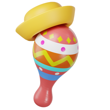 Maracas And Hat  3D Icon