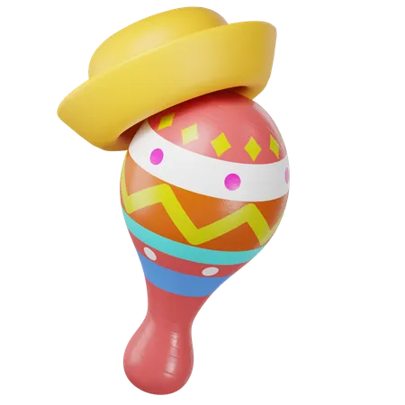 Maracas And Hat  3D Icon