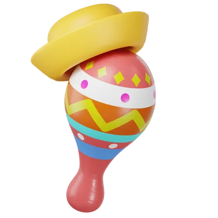 Maracas y sombrero  3D Icon