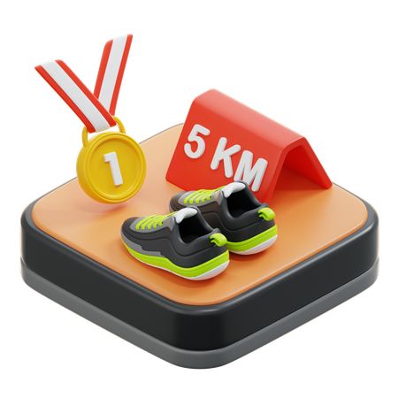 Course de marathon  3D Icon