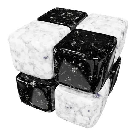 Marble Rubik  3D Illustration