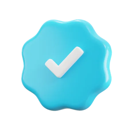 Marca de verificación azul  3D Icon