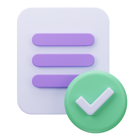 Marca de verificación del documento  3D Icon