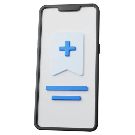 Representacion 3 D De Un Telefono Inteligente Negro Con Un Icono De Marcador Azul Aislado 3D Icon