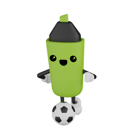 Marcador pateado fútbol  3D Illustration