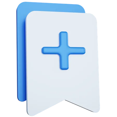 Los Marcadores De Renderizado 3 D Agregan Azul Y Blanco Aislado 3D Icon