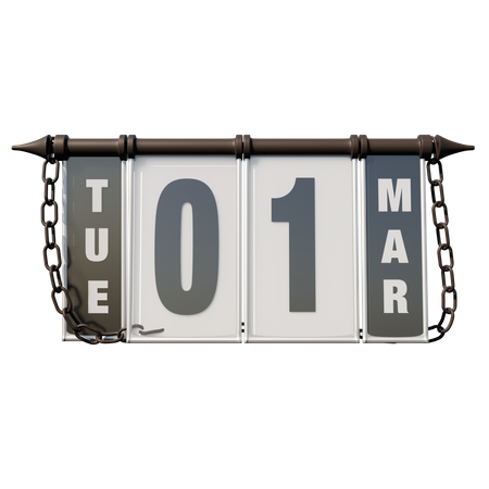March 1, 2022 Tue  3D Icon