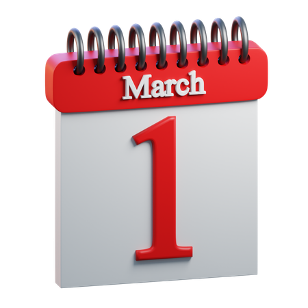 March 1  3D Icon