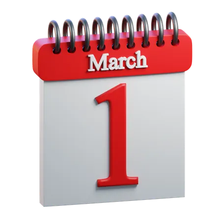 March 1  3D Icon