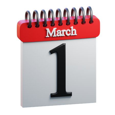 March 1  3D Icon