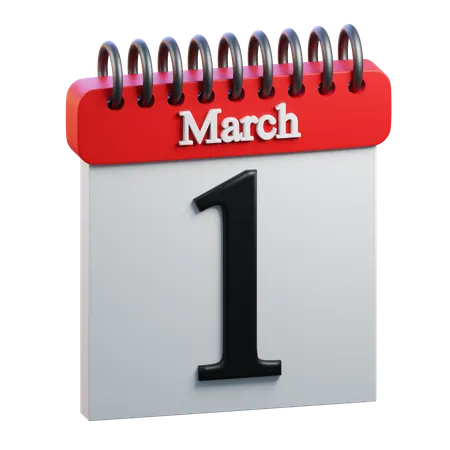 March 1  3D Icon