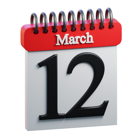 March 12  3D Icon