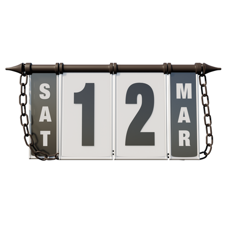 March 12, 2022 Sat  3D Icon