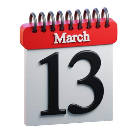 March 13  3D Icon