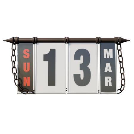 March 13, 2022 Sun  3D Icon