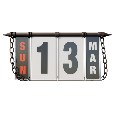 March 13, 2022 Sun 3D Illustration