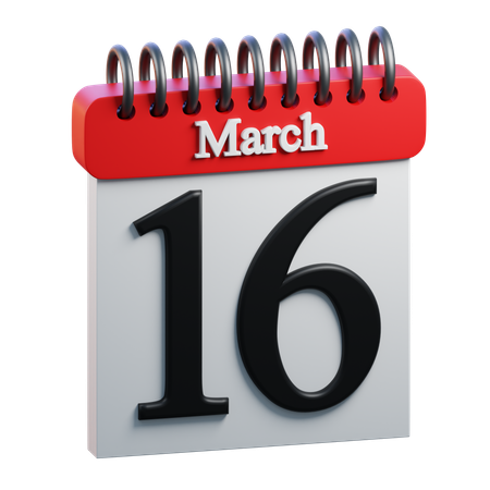 March 16  3D Icon