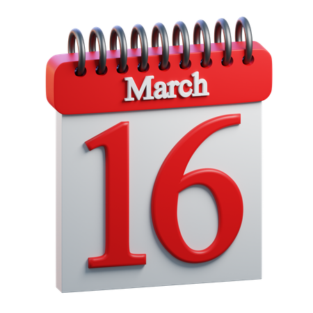 March 16  3D Icon