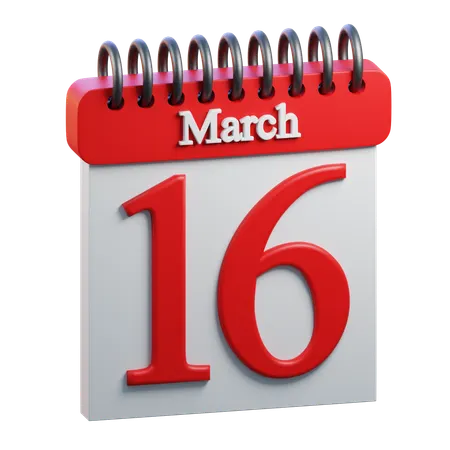 March 16  3D Icon