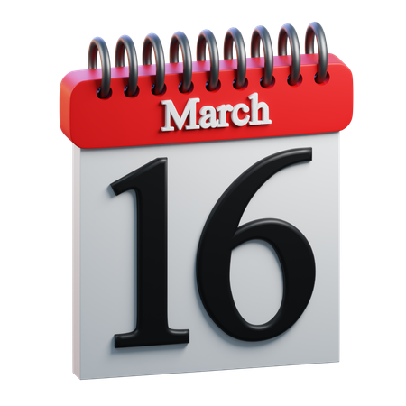 March 16  3D Icon