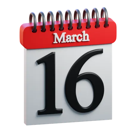 March 16  3D Icon
