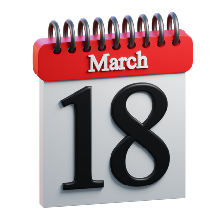 March 18  3D Icon