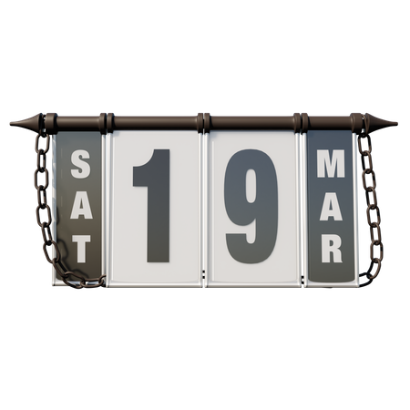 March 19, 2022 Sat  3D Icon