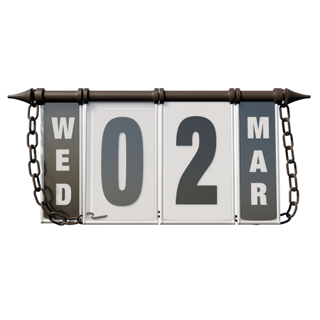 March 2, 2022 Wed  3D Icon