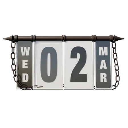 March 2, 2022 Wed  3D Illustration