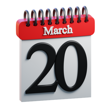 March 20  3D Icon