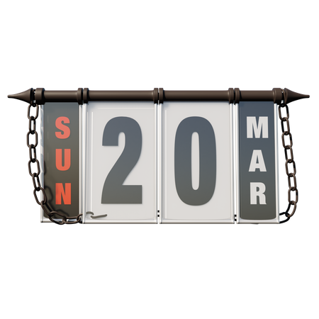 March 20, 2022 Sun  3D Icon