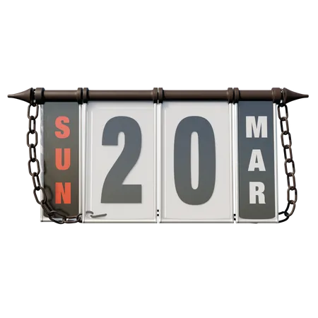 March 20, 2022 Sun  3D Illustration