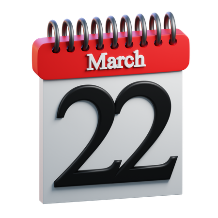 March 22  3D Icon
