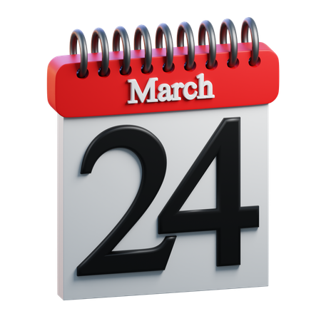 March 24  3D Icon