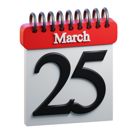 March 25  3D Icon