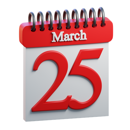 March 25  3D Icon