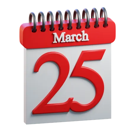 March 25  3D Icon