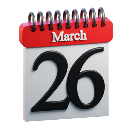 March 26  3D Icon