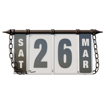 March 26, 2022 Sat  3D Icon
